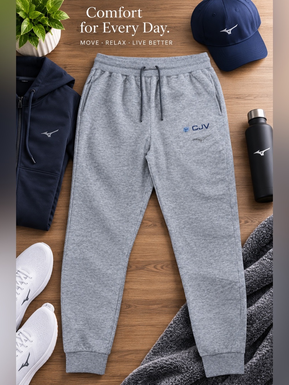 Mizuno NWT! CJV LOGO Recover Jogger Tall Heathered Shade Size M